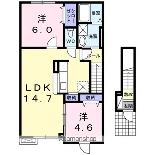 ソレイユ Ⅲ【2階】の間取り